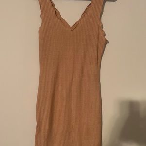 NWT Sz 8/10 (med) tan/light brown tank style light sweater weight dress.